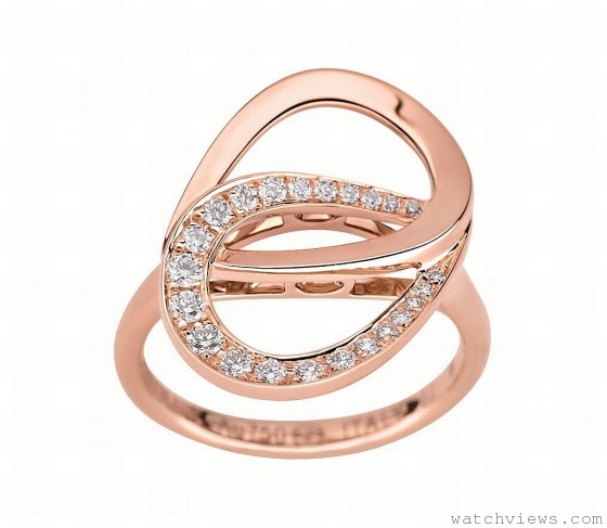 (隋棠佩戴款)108013 摩納哥葛莉絲王妃系列高級珠寶編織花瓣玫瑰金鑲鑽戒指 NT$ 119,400