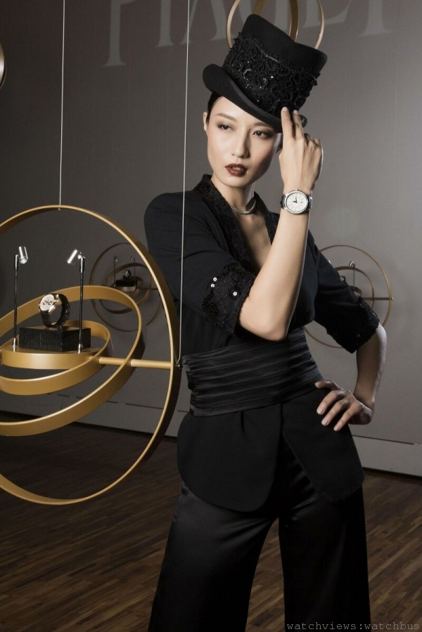 名模演繹Piaget Gouverneur系列腕錶-白金鑲鑽自動腕錶(NTD1,366,000)