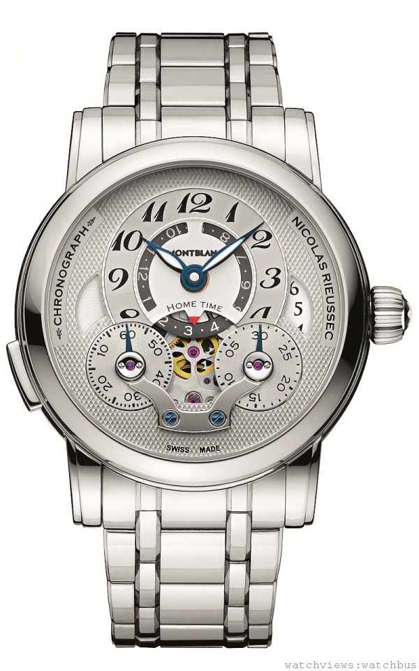 萬寶龍Nicolas Rieussec鏤空雙時區計時腕錶，NT$410,000