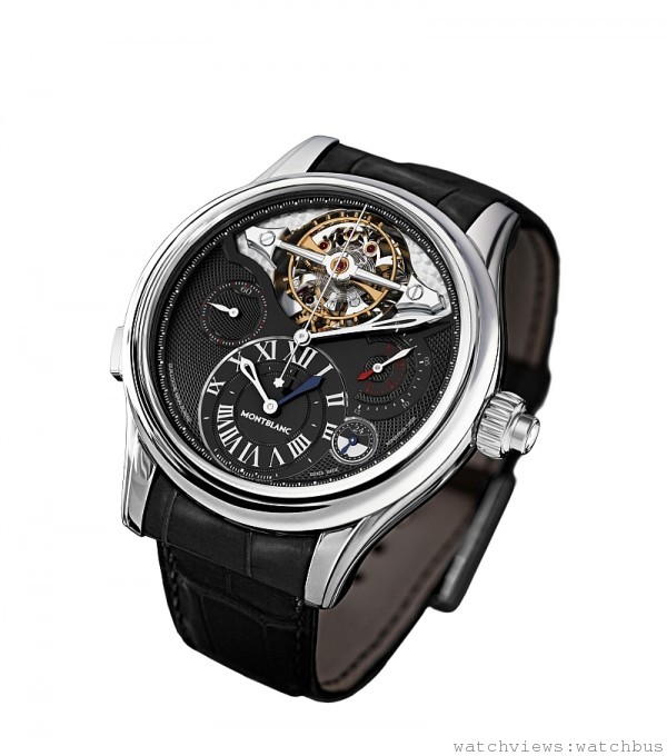  萬寶龍Villeret 1858系列陀飛輪計時腕錶(ExoTourbillon)，全台限量1只，NT$910萬元。