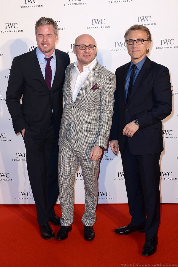 左起Eric Dane、IWC總裁Georges Kern以及Christoph Waltz