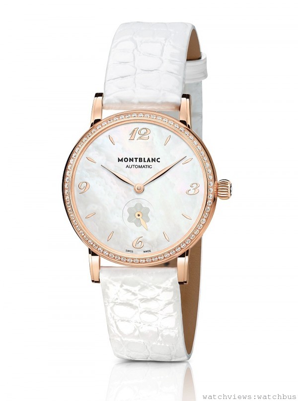 萬寶龍Star Classique系列玫瑰金鑲鑽自動女錶，約NT$448,000