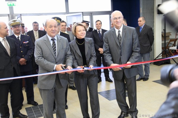 Jean-Yves Le Drian, Minister of Defence, Mrs. Catherine Maunoury, Director of the Air & Space Museum and Jean-Paul Béchat  president of honor of GIFAS  (Groupement des Industries Françaises Aéronautiques et Spatiales)