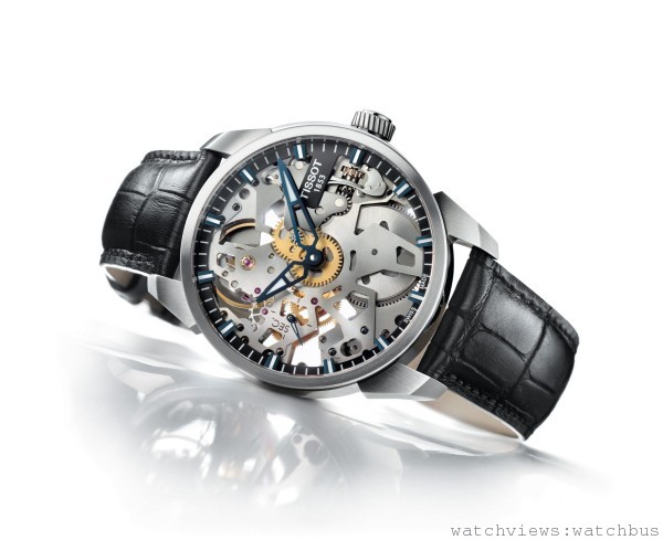 TISSOT T-Complication Squelett 3D鏤空腕錶 建議售價 NT$ 58,000。