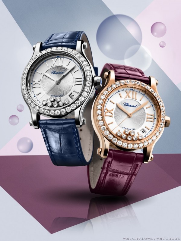 不鏽鋼/18K玫瑰金，銀質獨特紋飾錶盤，內含7顆滑動鑽石，錶圈鑲鑽，錶冠鑲嵌藍寶石。 時分秒顯示，日期顯示於四點鐘方向，防水30米，搭配鱷魚皮錶帶與不鏽鋼針釦。 (左)型號：278559-3003  / 售價 :  NTD584,000  (右)型號：274808-5003 /  售價 :  NTD 810,000  