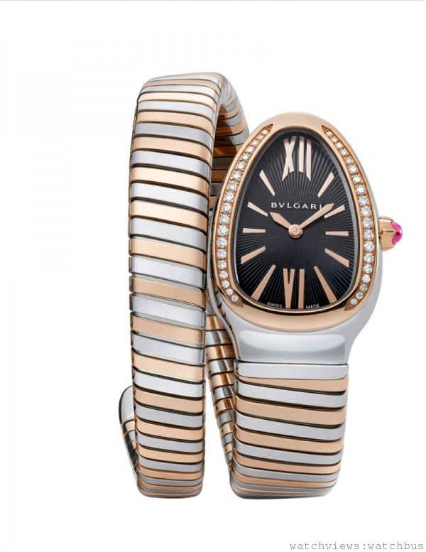 Serpenti Tubogas 單圈鑲鑽手錶，參考售價NTD384,000