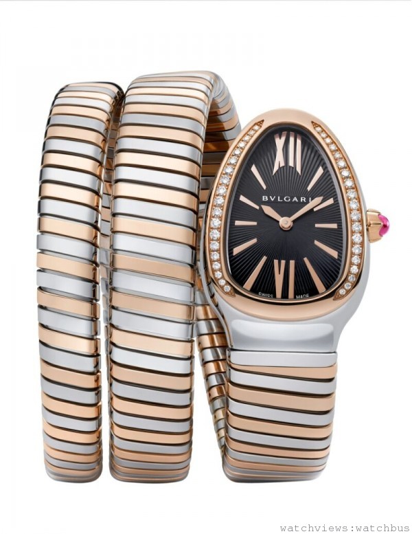 Serpenti Tubogas 雙圈鑲鑽手錶，參考售價NTD524,000