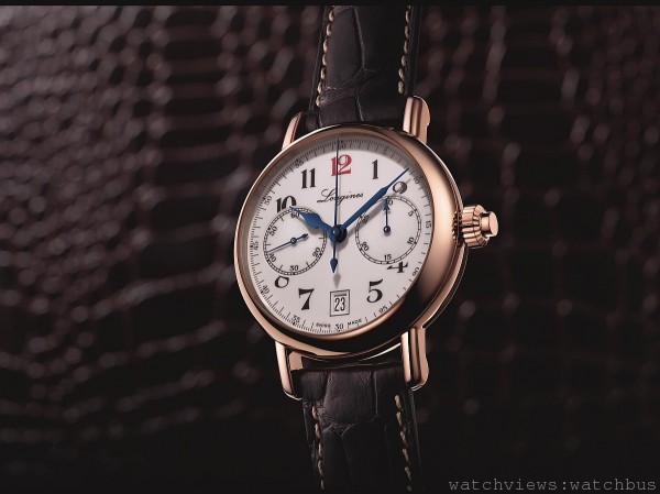 浪琴表導柱輪單按把計時碼錶的靈感來自浪琴表於1913年所研發的旗下首款計時腕錶。此款玫瑰金版本腕錶的直徑為40毫米，並採L788機芯，是ETA特別為浪琴表研發的導柱輪單按把計時碼錶機芯。此錶的白色面盤搭載了黑色阿拉伯數字與一個紅色數字「12」，並於9點鐘位置設有一小秒針計盤，以及於3點鐘位置設有一30分計盤。日期視窗則設置於6點鐘位置。由藍鋼指針為整體設計劃下完美句點，且此時計備有棕色鱷魚皮錶帶，建議售價NT$330,200。