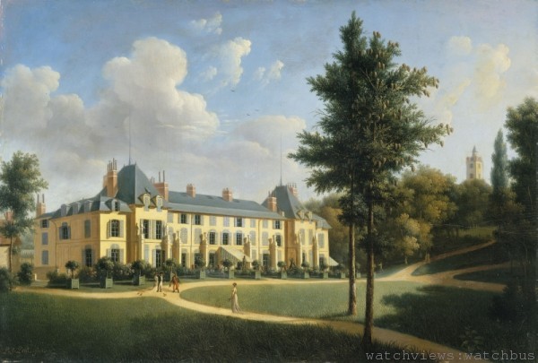 由畫家Petit繪製，後側視野所見的瑪勒梅松城堡外型。