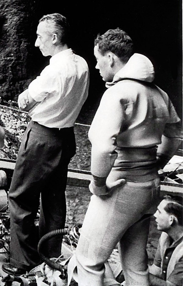 法國潛水先驅Jacques-Yves Cousteau與 COMEX 創立者Henri-Germain Delauze在1955年的合影