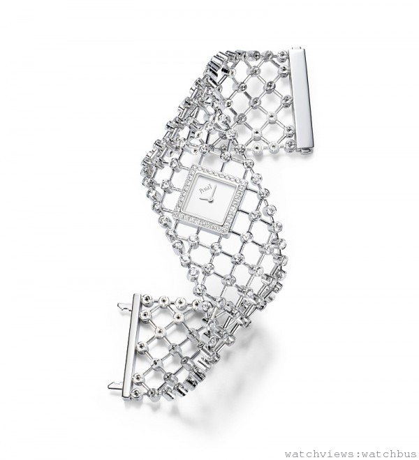 Couture Précieuse系列手鐲錶，18K白金，銀色錶盤，鑲飾176顆圓形美鑽(約13克拉)，搭載伯爵56P石英機芯，Ref. G0A38207。 NTD 6850000