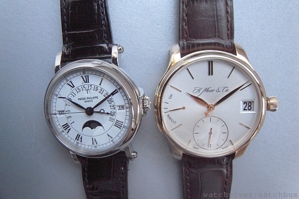 PP 5059(左)與Moser Perpetual 1(右) 是品牌很具代表的經典名作，非常具有特色，都值得擁有。