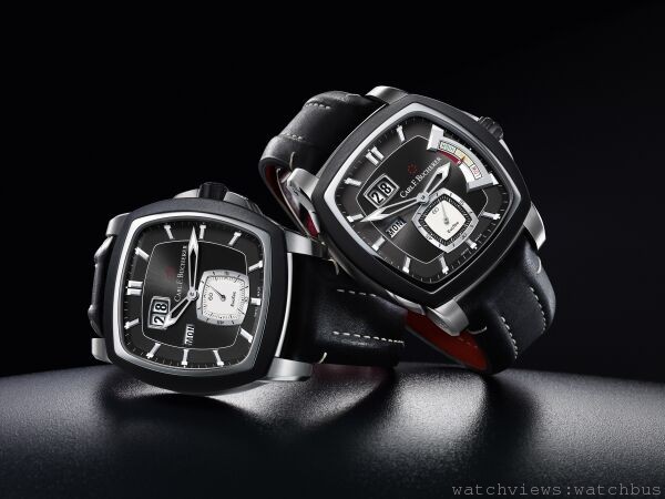 左為寶齊萊Patravi EvoTec DayDate大日曆星期腕錶；右為Patravi PowerReserve動力儲能顯示腕錶