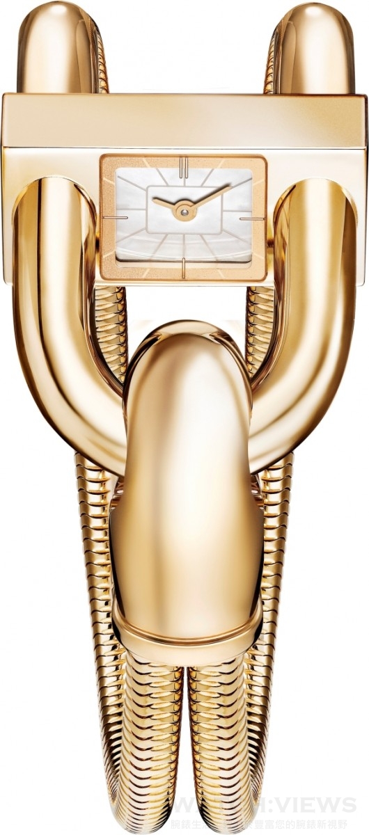 Cadenas Bracelet Or 金質錶鍊腕錶，黃K金、珍珠母貝、石英機芯。