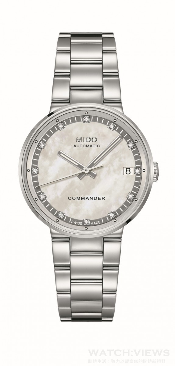 Commander II Lady Diamonds香榭系列鑲鑽女仕腕錶，型號M014.207.11.116.00 ，定價NTD37,200。