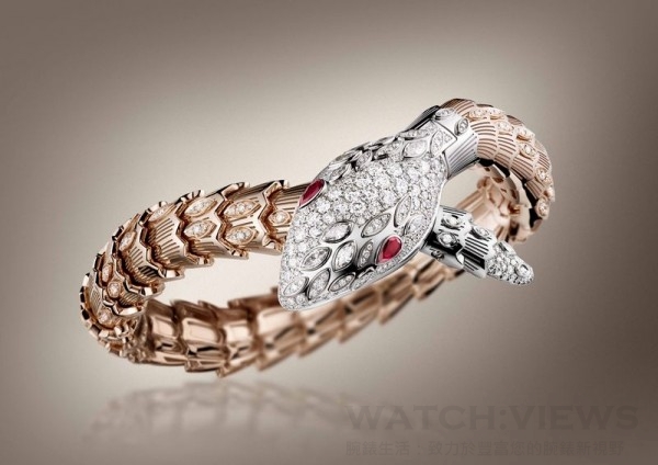 單品圖(3)._BVLGARI Serpenti 頂級珠寶腕錶(玫瑰金.紅寶石.鑲鑽)