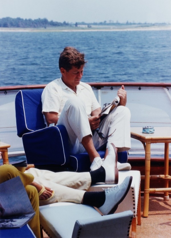 President Kennedy Relaxing