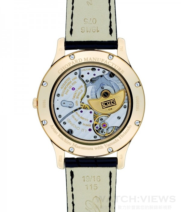 蕭邦L.U.C XP Urushi 金羊蒔繪腕錶配備L.U.C 96.17-L機芯超薄自動上鍊機芯