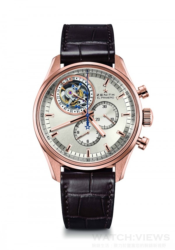 Zenith El Primero陀飛輪計時碼錶玫瑰金版本，建議售價NT$2,254,000。