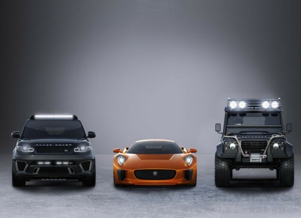 Jaguar C-X75、Land Rover Range Rover Sport SVR及Defender Big Foot都將在第24部007電影《惡魔四伏 (SPECTRE)》中現身。