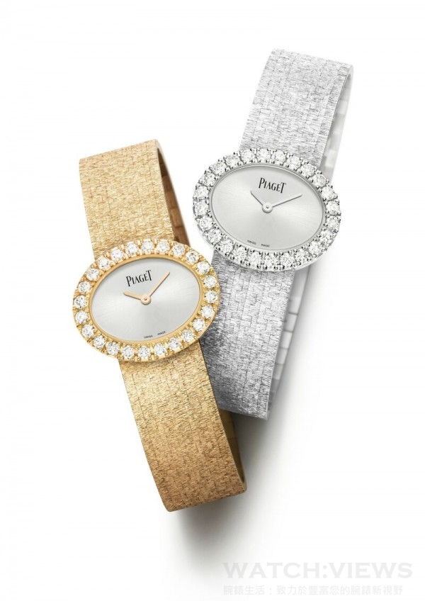Traditional Oval Watches，18K 玫瑰金或白金錶殼，鑲飾24 顆圓形美鑽（約重1.46克拉），錶徑27×22毫米，時、分指示，56P 石英機芯，搭配「宮廷」細節18K 白金或玫瑰金鍊帶。