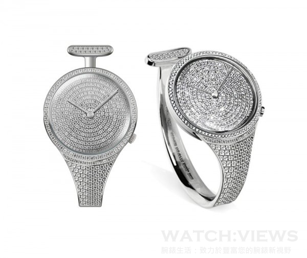 GEORG JENSEN VIVIANNA BANGLE WATCH百萬鑽石腕錶，客訂價格落在NTD100萬到120萬之間。