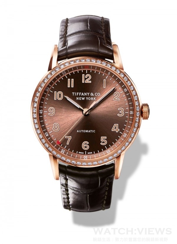 張梓琳佩戴Tiffany CT60系列18k 玫瑰金鑲鑽腕錶