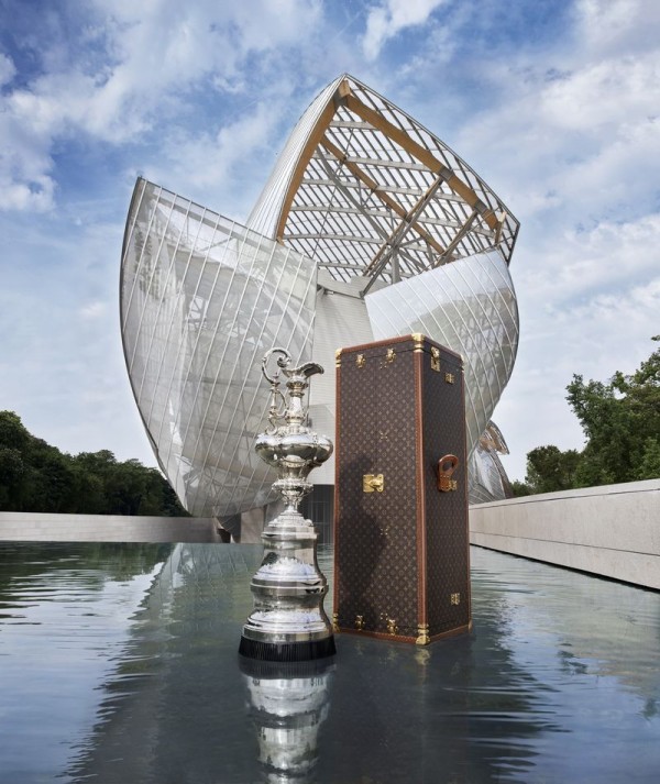 The America's Cup Trophy with Louis Vuitton case, in front of the FLV @_ Koto Bolofo Louis Vuitton
