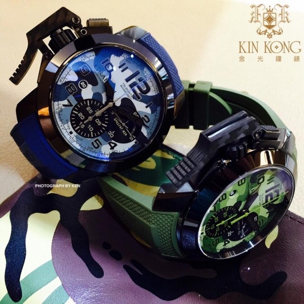 Graham的Chronofighter Oversize Black Arrow迷彩系列腕錶有著米色/灰色/綠色迷彩，強硬的外觀融合著不同軍隊所擅長的軍事偽裝，今年更加入代表空軍體系的藍色迷彩，擷取自戰鬥機上的特殊偽裝色做為面盤主調，黑色PVD計時碼錶系列採用碳纖維扳柄與測距儀功能，讓此腕錶在創新的革命中領先群雄。