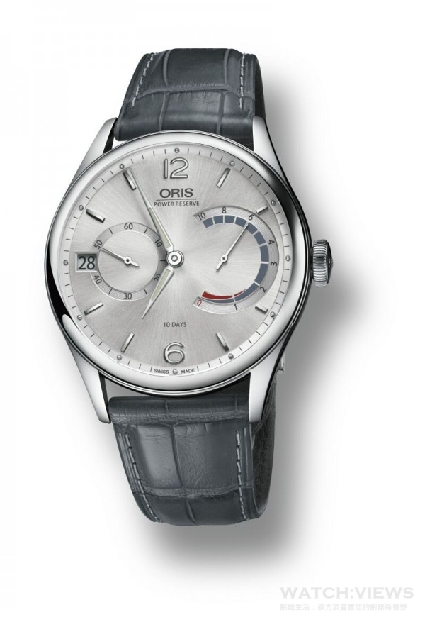 Calibre 111腕錶，不鏽鋼錶殼，時、分、小秒針、日期顯示、非線性儲能顯示，Calibre 110手上鍊機芯，藍寶石水晶鏡面、後底蓋，皮革錶帶，防水100米。