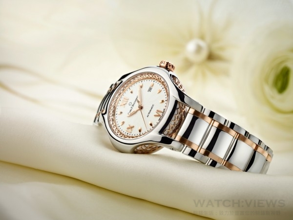 白蒂詩Diva腕錶，CFB 1963自動機芯，日期、分鐘、秒針，精鋼/18K玫瑰金錶殼，錶徑34亳米，精鋼/18K玫瑰金錶帶、折疊扣，防水30米，建議售價258,000元。