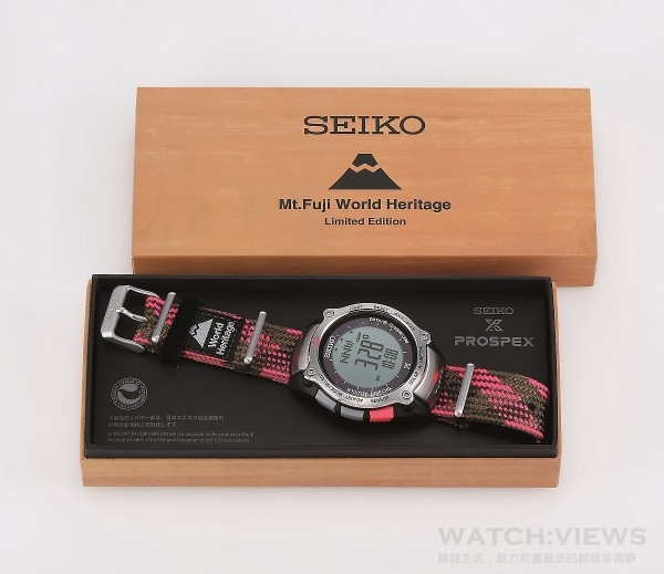 SEIKO富士山PROSPEX登山錶附專用收納木紋錶盒