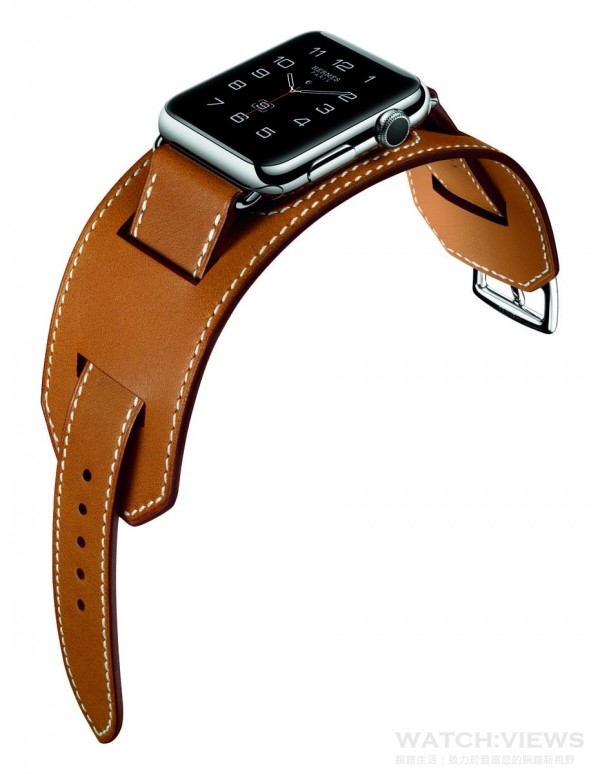愛馬仕Apple Watch Cuff版只有42mm的錶殼尺寸，售價為1500美元（約新台幣50000元）。