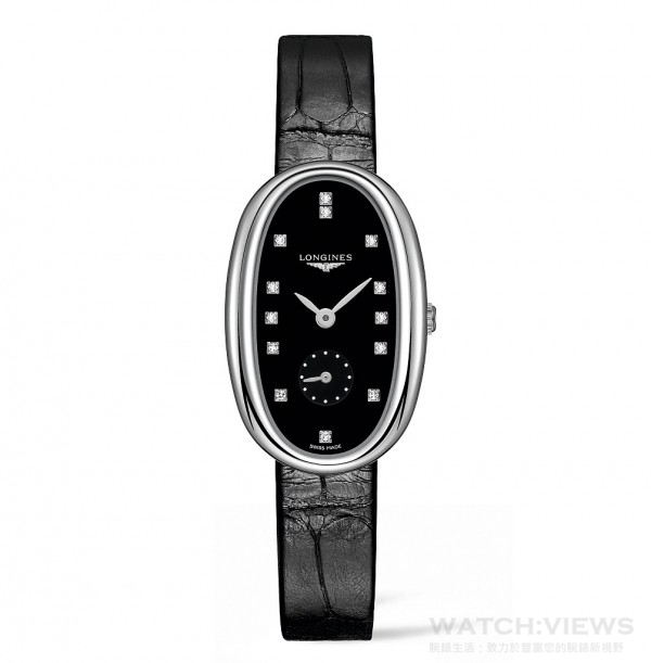 浪琴表圓舞曲系列黑面點鑽小秒盤腕錶(L2.307.4.57.0)