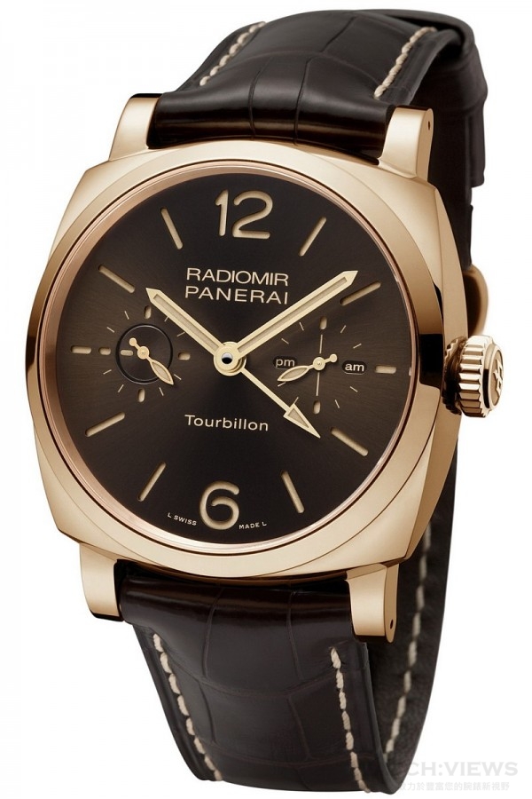 Radiomir 1940兩地時間陀飛輪紅金腕錶PAM558也將於此次錶展一同展出