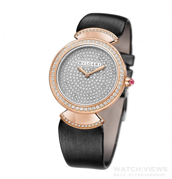 BVLGARI Diva密鑲鑽自動女錶，約NT$1,043,000。