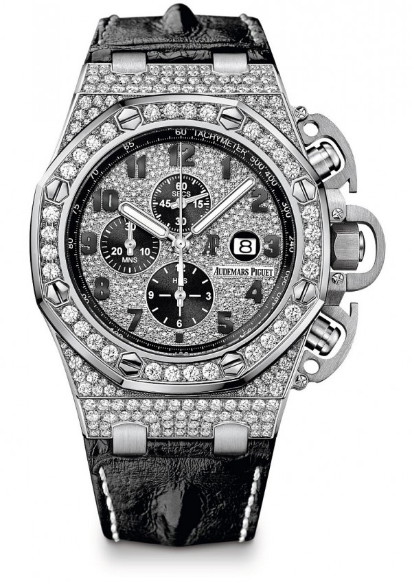 皇家橡樹離岸型全鑲鑽計時碼錶，定價NTD5,716,000。