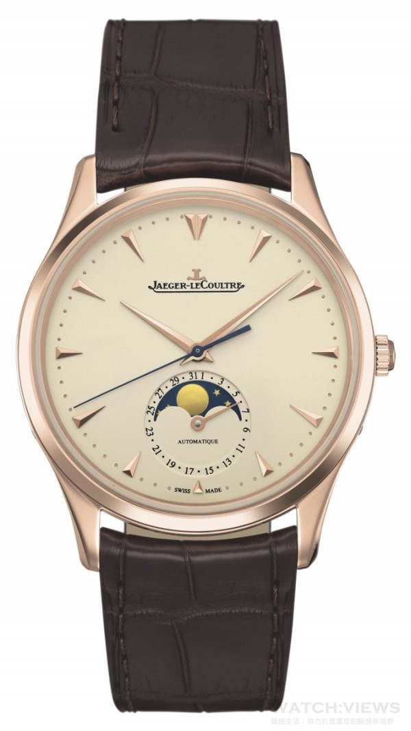 積家Master Ultra Thin Moon超薄大師系列月相腕錶，Q1362520，建議售價NT$555,000。