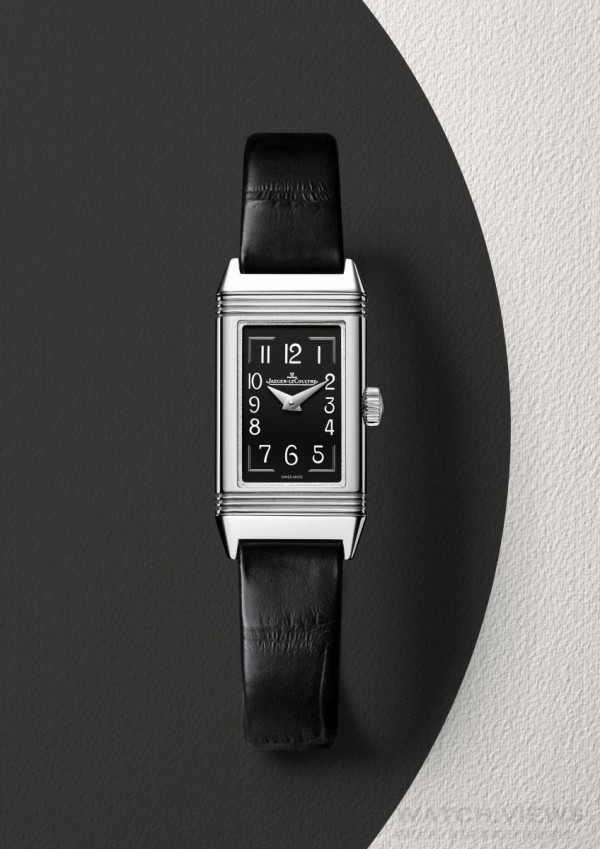 Reverso One Réédition翻轉腕錶複刻版，不鏽鋼錶殼，錶徑x毫米，時、分顯示，積家657型石英機芯，防水30米，鱷魚皮錶帶。