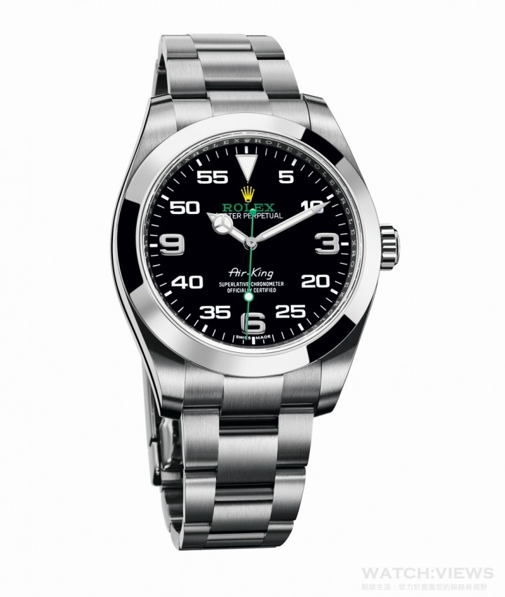  勞力士Air-King 腕錶獲認證為「頂級天文台精密時計」（Superlative Chronometer），腕錶經組裝後才進行測試，其平均誤差為每天正負兩秒以內，比一般的天文台認證精密時計精準兩倍。