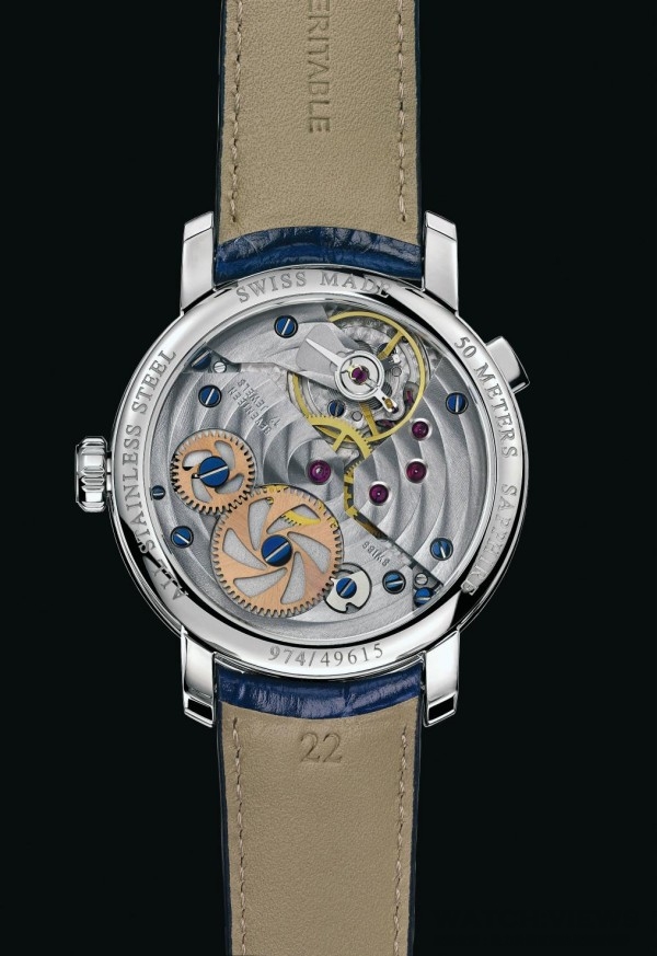 Renaissance 7 Time Zones文藝復興系列7地時區腕錶搭載瑞士製造ETA 6497-1手上鍊機芯，附加愛羅錶與Fred-Eric Bolzli共同開發的多時區模組。