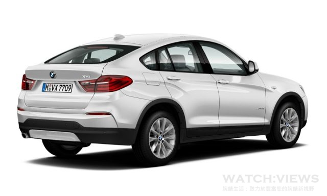全新BMW X4 xDrive20i，預售價235萬，首批限量50部，標準配備M款多功能真皮方向盤含換檔撥桿、360度環景顯示系統、可變式運動轉向系統、Comfort Access免鑰匙系統含尾門感應式啟閉功能、黑色高光澤窗框。