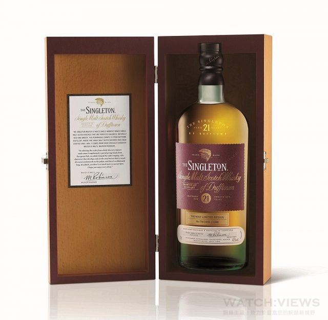 蘇格登限量21年單一麥芽威士忌精緻盒裝，售價NT$6,500。