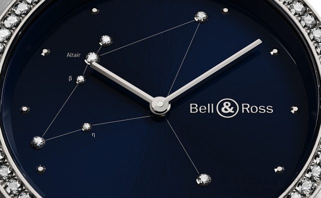 BR S Diamond Eagle腕錶的午夜藍面盤，採用了7顆鑽石標示獵戶星座。