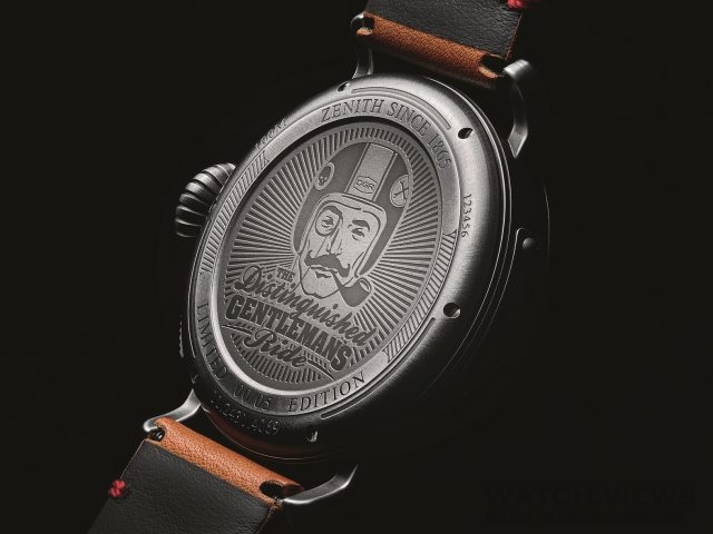 Pilot Ton-Up腕錶DGR特別紀念版的鈦金屬錶背鐫刻有DGR LOGO裝飾。