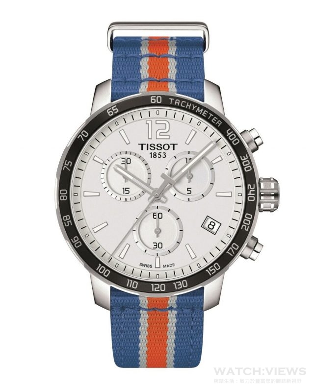 TISSOT Quickster 時捷系列NBA 特別版腕錶 – 紐約尼克隊代表色，NT$12,700。
