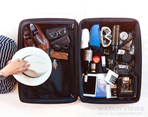 丁春誠的行李箱，充滿型男風格。