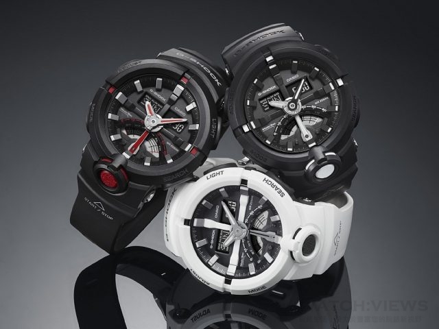 G-SHOCK 全新 GA-500/500P系列，以城市運動為設計靈感，渾圓大錶殼設計及獨特十字分割錶盤，是以公路車齒輪改裝為設計概念，為手錶注入運動元素。