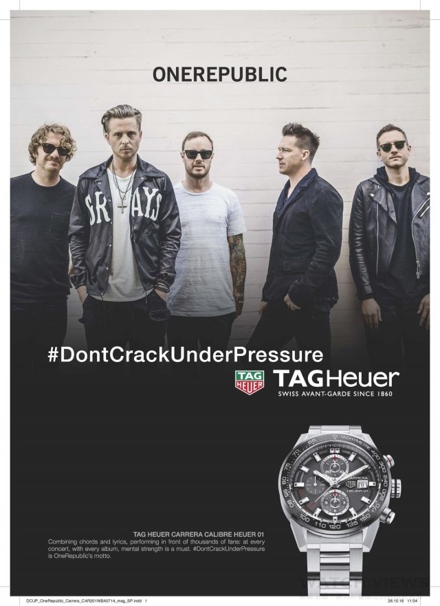 TAG Heuer與OneRepublic共和世代樂團廣告形象廣告
