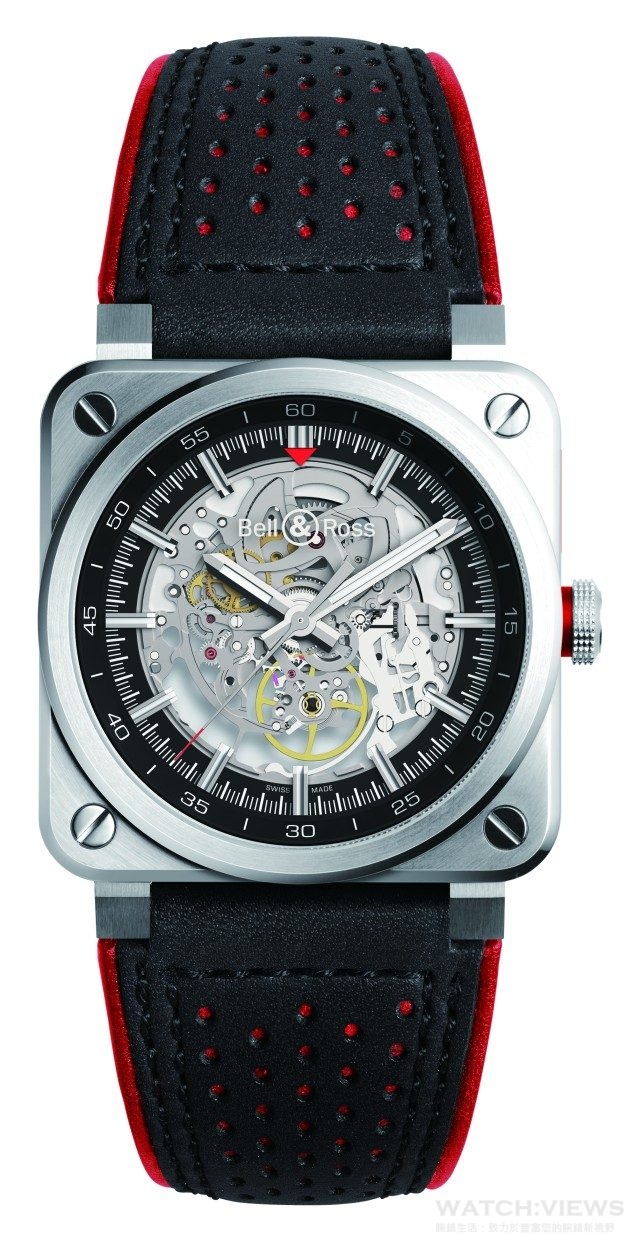 BR 03-92 AeroGT 腕錶不鏽鋼錶殼，錶徑42 毫米，藍寶石水晶玻璃鏡面，防水100 米，小牛皮錶帶內襯耐磨合成織物，時、分、秒、Superluminova 夜光指針，BR-CAL.318 自動鍊機芯，建議售價：NTD 187,900。